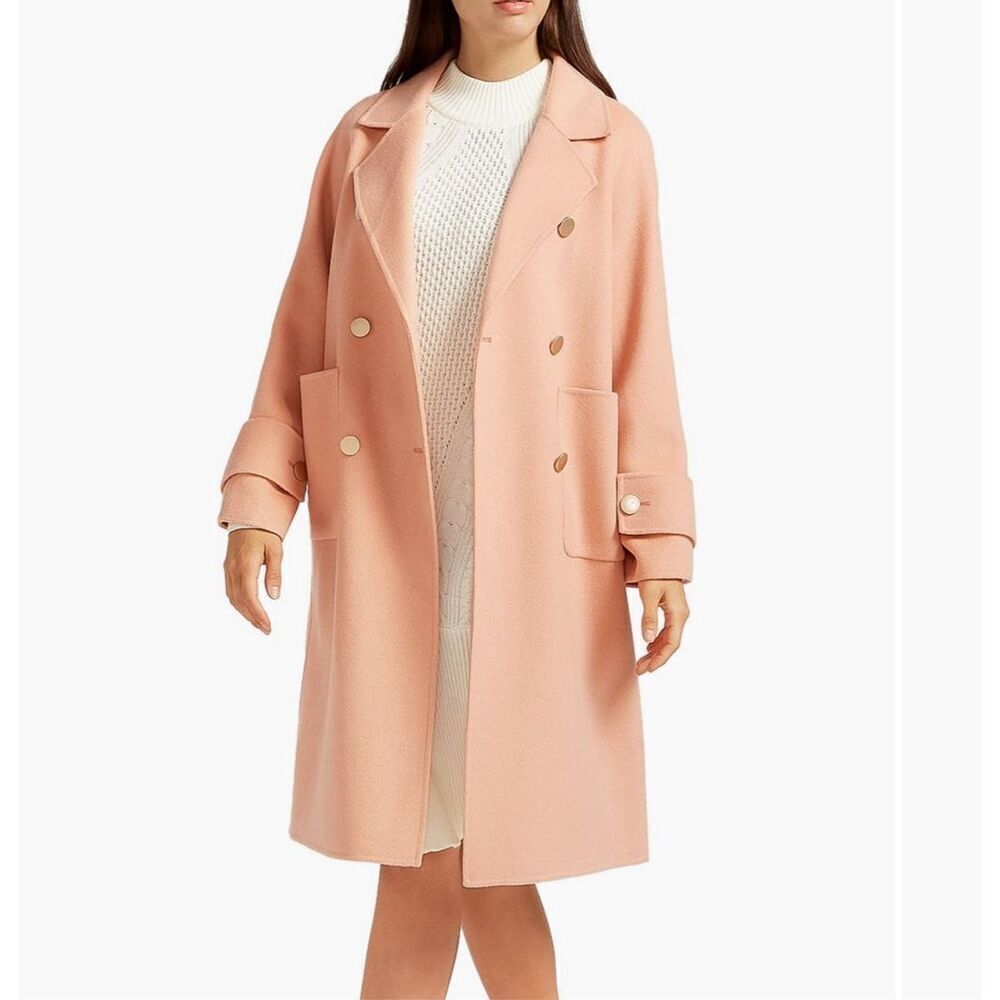 Belle & Bloom Rumour Has It Oversized Wool Blend Coat - Peach Fizz size S NWT